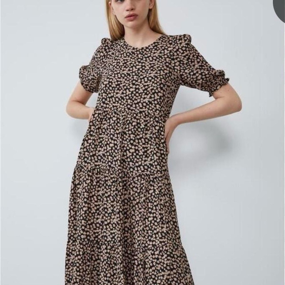 Zara Black Dress with mini flowers
